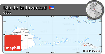 Gray Simple Map of Isla De La Juventud
