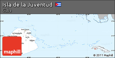 Gray Simple Map of Isla De La Juventud