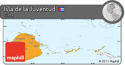 Political Simple Map of Isla De La Juventud, single color outside