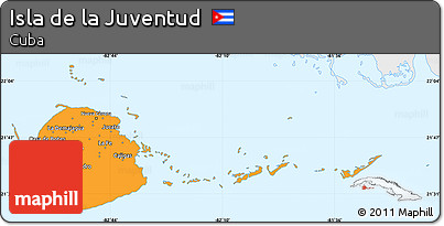 Political Simple Map of Isla De La Juventud, single color outside