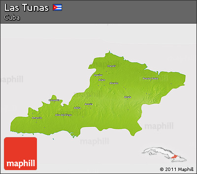 Physical 3D Map of Las Tunas, cropped outside
