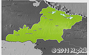 Physical 3D Map of Las Tunas, darken, desaturated