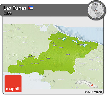 Physical 3D Map of Las Tunas, lighten