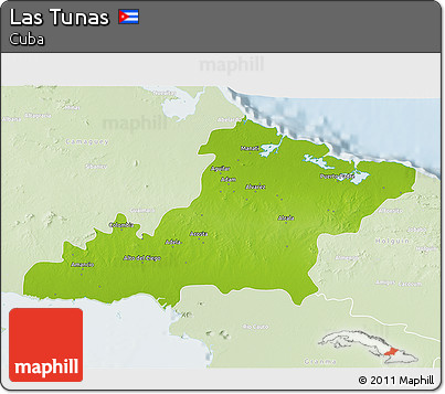 Physical 3D Map of Las Tunas, lighten