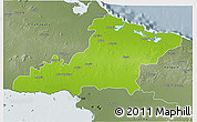 Physical 3D Map of Las Tunas, semi-desaturated