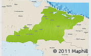 Physical 3D Map of Las Tunas, shaded relief outside