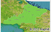 Political 3D Map of Las Tunas, satellite outside