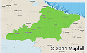 Political 3D Map of Las Tunas, shaded relief outside