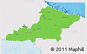 Political 3D Map of Las Tunas, single color outside