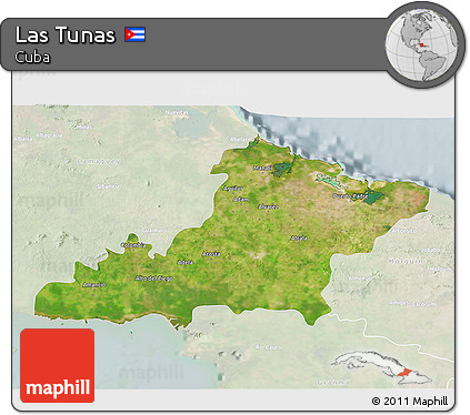 Satellite 3D Map of Las Tunas, lighten