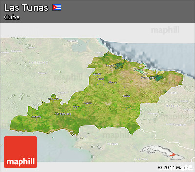 Satellite 3D Map of Las Tunas, lighten