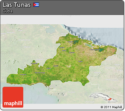 Satellite 3D Map of Las Tunas, lighten