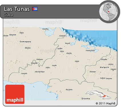 Shaded Relief 3D Map of Las Tunas