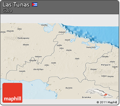 Shaded Relief 3D Map of Las Tunas