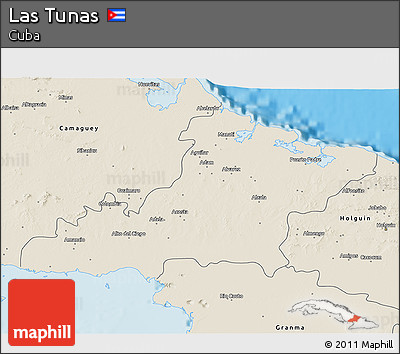 Shaded Relief 3D Map of Las Tunas