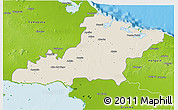 Shaded Relief 3D Map of Las Tunas, physical outside