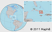 Gray Location Map of Las Tunas, within the entire country