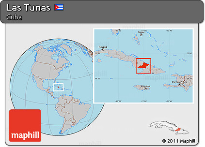 Gray Location Map of Las Tunas