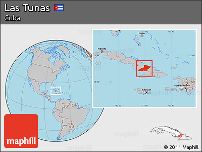 Gray Location Map of Las Tunas