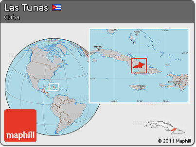 Gray Location Map of Las Tunas
