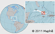 Gray Location Map of Las Tunas, highlighted country, within the entire country, hill shading