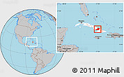 Gray Location Map of Las Tunas, highlighted country, within the entire country