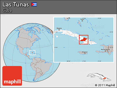 Gray Location Map of Las Tunas, highlighted country