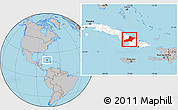 Gray Location Map of Las Tunas, highlighted country