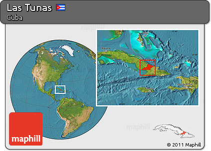 Satellite Location Map of Las Tunas