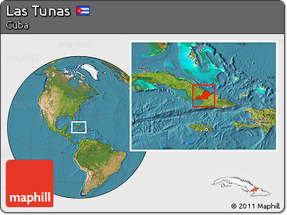 Satellite Location Map of Las Tunas