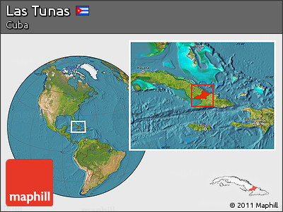 Satellite Location Map of Las Tunas