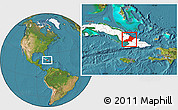 Satellite Location Map of Las Tunas, highlighted country