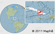Savanna Style Location Map of Las Tunas, highlighted country, hill shading
