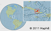 Savanna Style Location Map of Las Tunas, hill shading