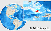 Shaded Relief Location Map of Las Tunas, highlighted country