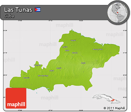 Physical Map of Las Tunas, cropped outside