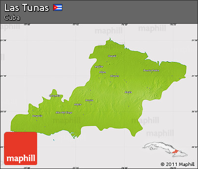 Physical Map of Las Tunas, cropped outside