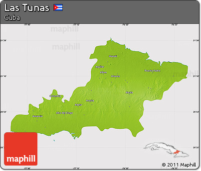Physical Map of Las Tunas, cropped outside