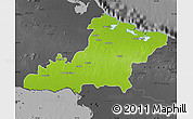 Physical Map of Las Tunas, darken, desaturated