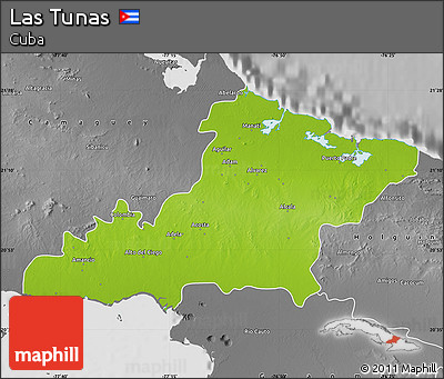 Physical Map of Las Tunas, desaturated