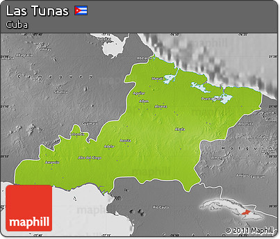 Physical Map of Las Tunas, desaturated