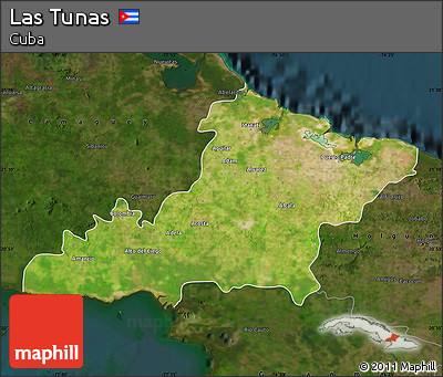 Satellite Map of Las Tunas, darken