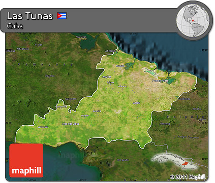 Satellite Map of Las Tunas, darken