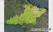 Satellite Map of Las Tunas, darken, semi-desaturated
