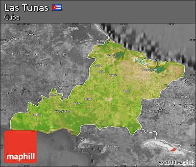 Satellite Map of Las Tunas, desaturated