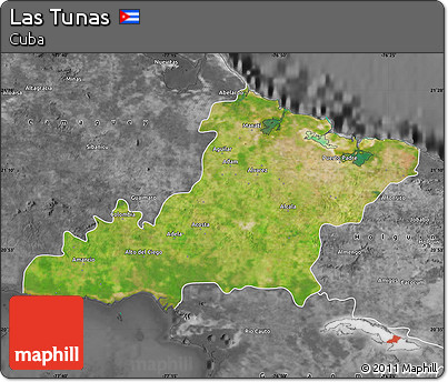 Satellite Map of Las Tunas, desaturated