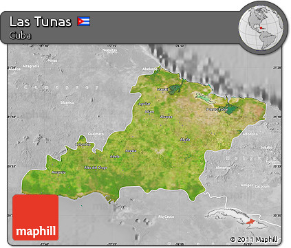 Satellite Map of Las Tunas, lighten, desaturated