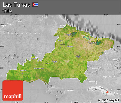 Satellite Map of Las Tunas, lighten, desaturated