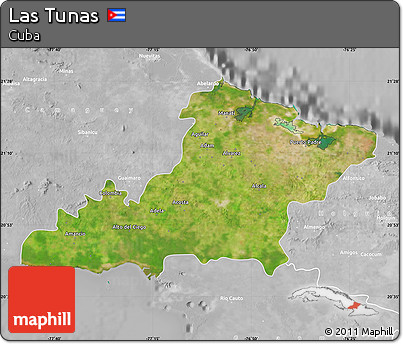 Satellite Map of Las Tunas, lighten, desaturated