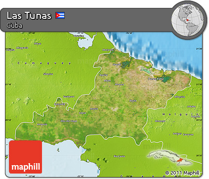 Satellite Map of Las Tunas, physical outside